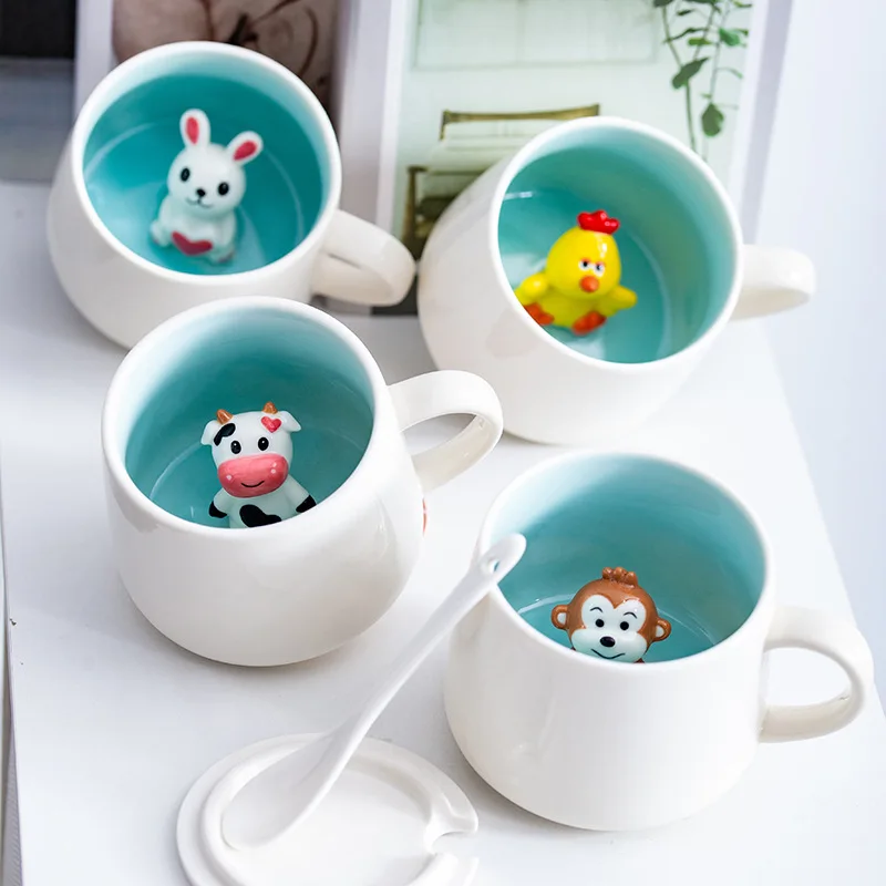 Tazas De Cerámica Para Regalar, Diseño De Oso Panda En 3D, Regalo De Cumpleaños, Navidad, Taza Con Tapa Y Cucharilla De Café O Té Para Amigos Especiales, Tu Madre, Niños