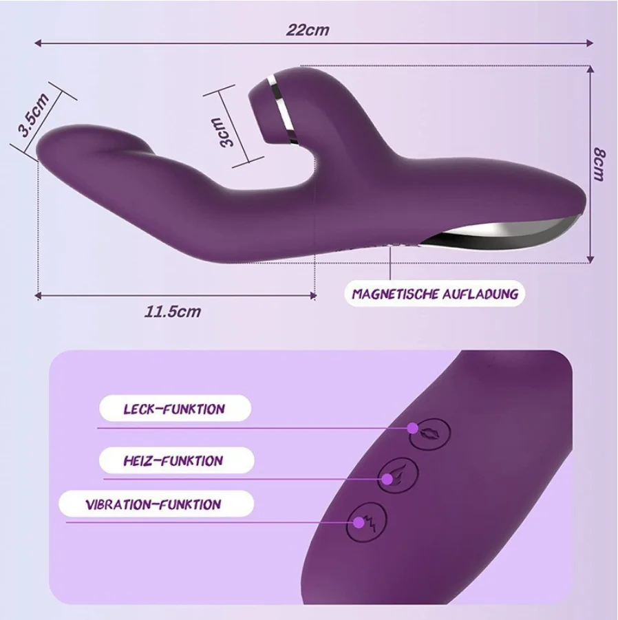 3 in 1 Clitoral & G-Spot Vibrator with 10-Speed Vibration USB Rechargeable & IPX7 Waterproof for Women