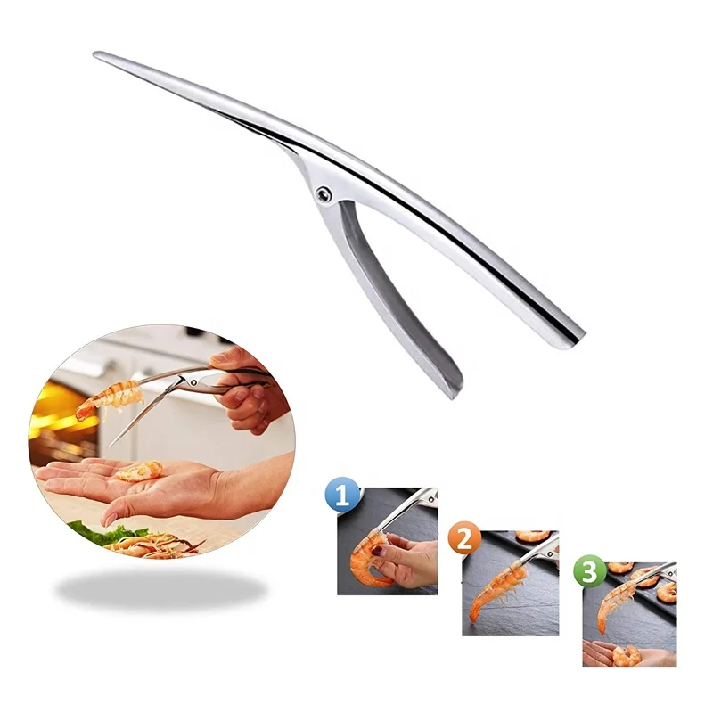 Stainless Steel Peel Cleaning Device Creative Kitchen Tools Prawn Peeler Shrimp Deveiner