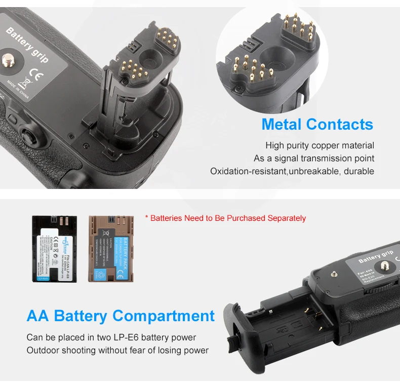 BG-E20 Battery Grip for 5D Mark IV Uses Two LP-E6 Batteries, Support Vertical Shooting manufacture