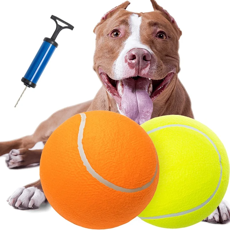 9.5 inch big Tennis Ball Promotional Colored  Inflatable Rubber Dog Toys Ball Funny Interactive Dog Balls supplier