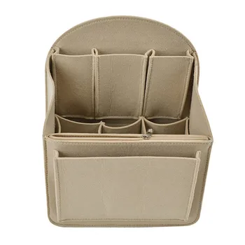 Hot Multi-Functional Rectangle Storage Bag Removable Three-Dimensional Makeup Felt Backpack with Inner Separator Layer