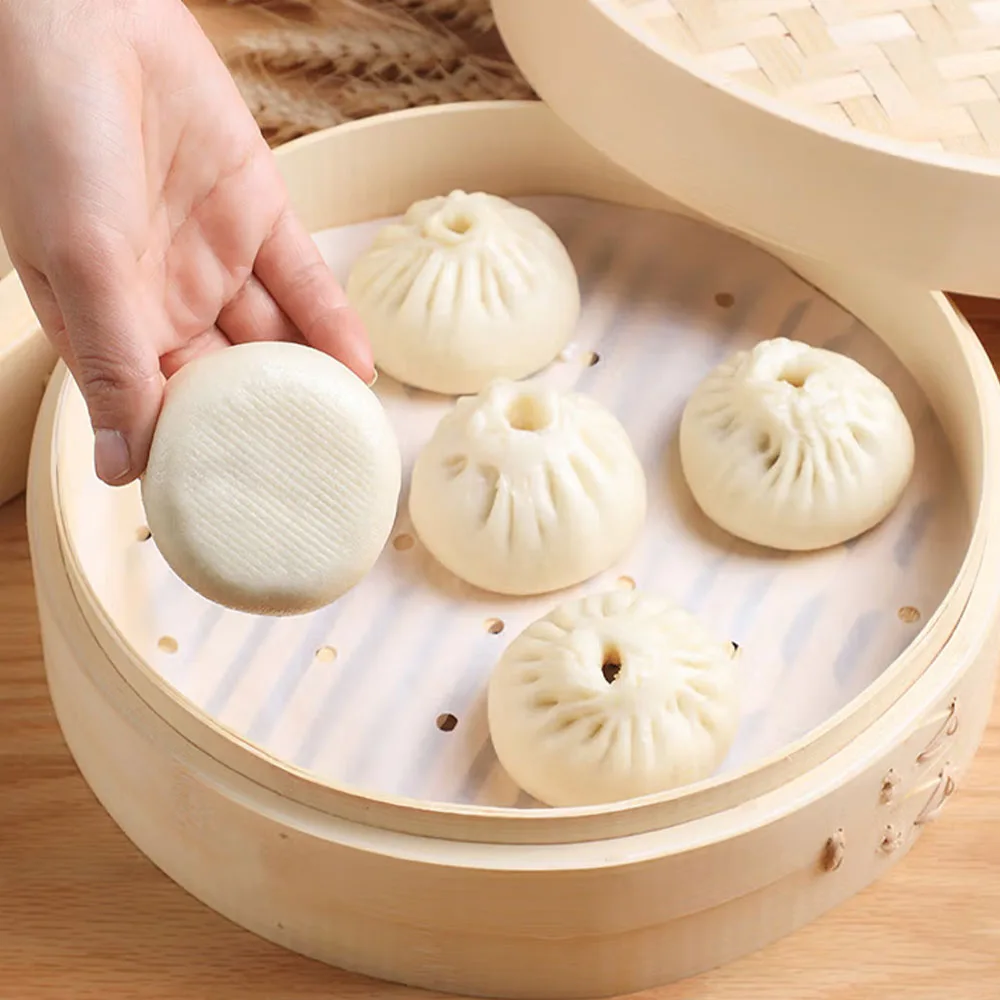 OEM custom household steamer paper steamed bun paper pad non-stick food grade steamer mat disposable silicone oil paper