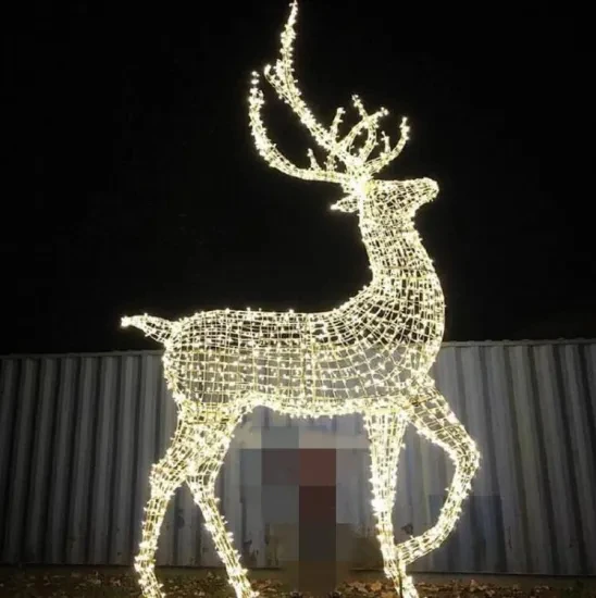 クリスマスLED 3D鹿モチーフライト - アクリル製・多色・カスタマイズ可能