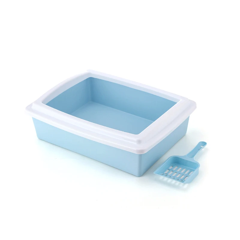 Rectangular Pet Semi-closed Cat Litter Box Litter Tray Toilet Plastic Cat Litter Box With Shovel