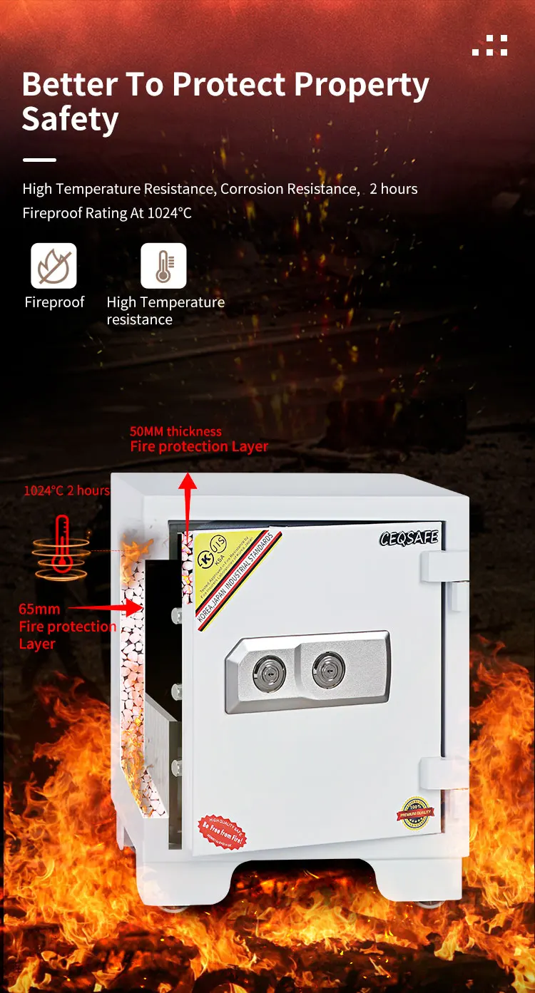 CEQSAFE High Security 2 Hours Fireproof Locker Safety Box Fire Resistant Safe details