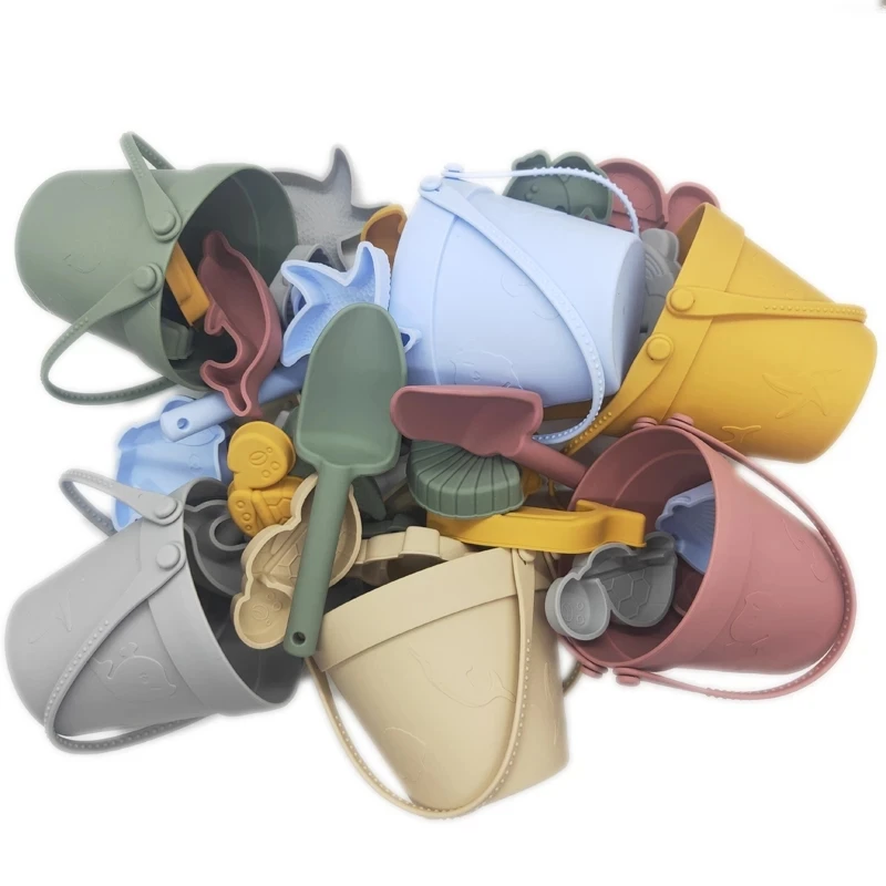 Многоразовая Песочная коробка для животных, Экологически чистая пищевая мягкая настраиваемая детская Песочная форма с принтом, набор силиконовых детских пляжных игрушек