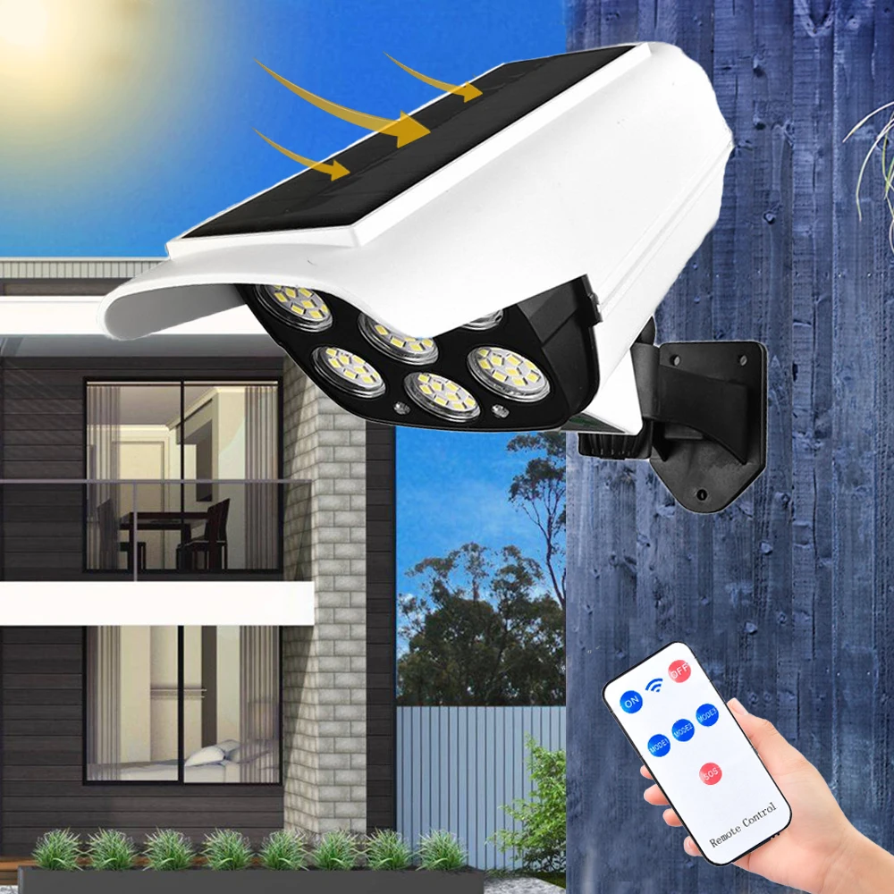 LED Solar Lamp Simulation Monitoring Light Fake Camera Human Body Induction Courtyard Street Garden Lights Spotlight