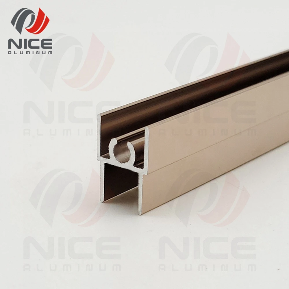 Fancy Aluminium Profile Sliding Wardrobe Door For Wood And Glass Silver ...