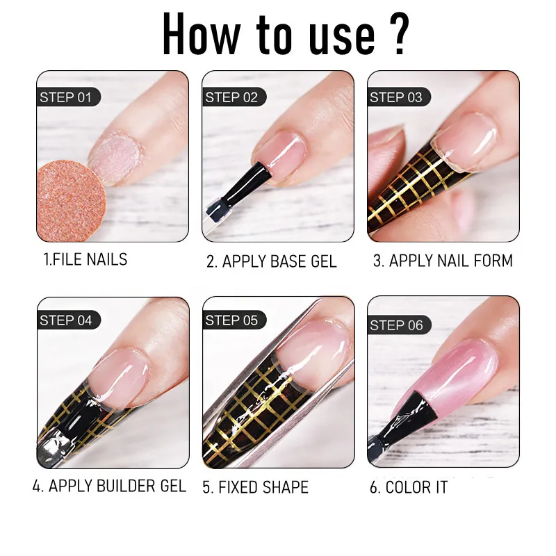 Girlsgel Private Label Nude Clear Thick Builder Hard Gel Nail Extension ...