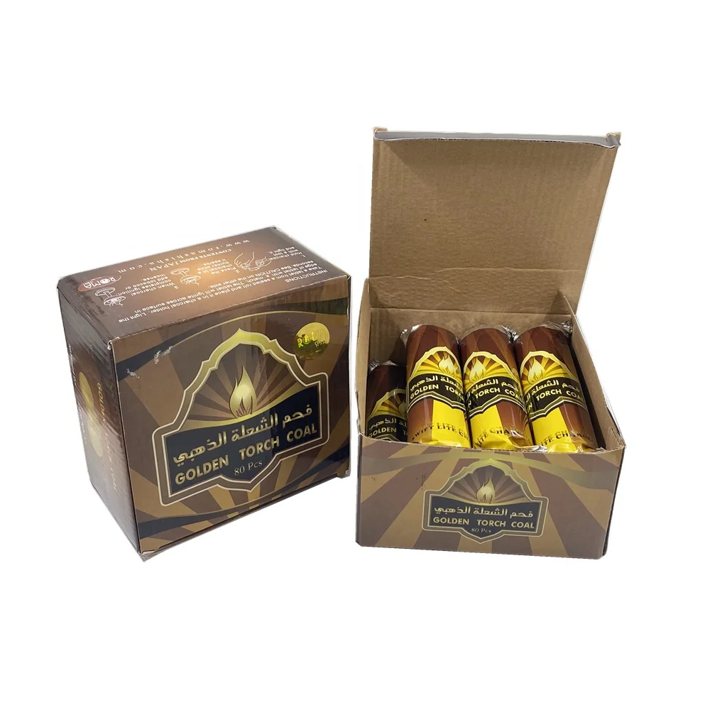 Yks Best Seller Golden Torch Coal 33mm Golden Round Charcoal For Hookah ...
