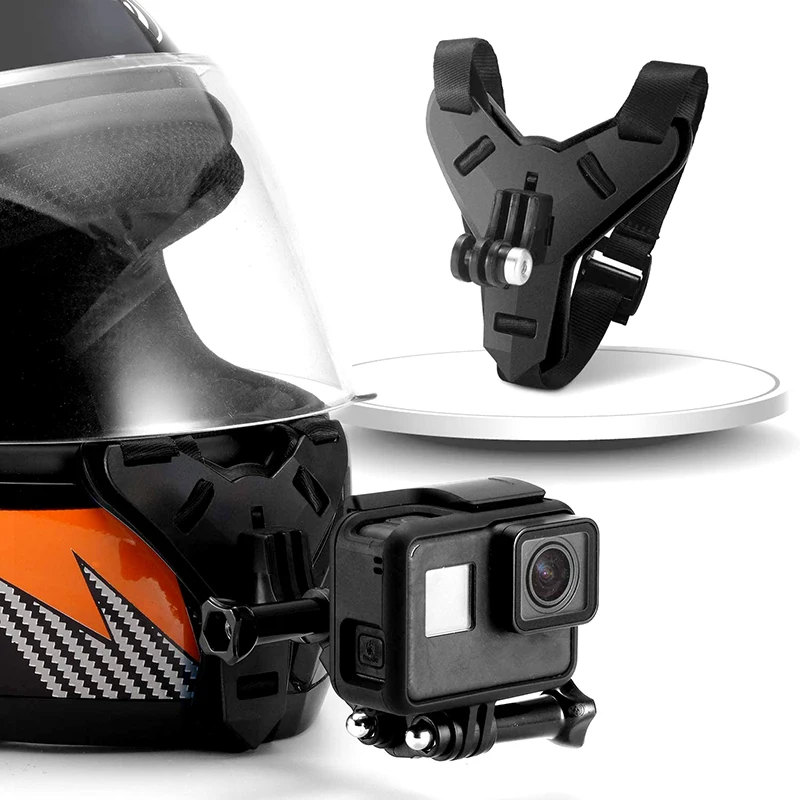 Para GoPro Hero/Sony Casco Motocicleta Cara Completa De Cámara Action montaje de Barbilla V 