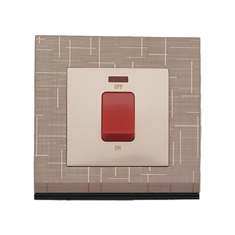 VNX New Style Design 45A OFF/ON Double Pole Switch Optional Gold Brush Meteor Rain Series Wall Electrical Switches