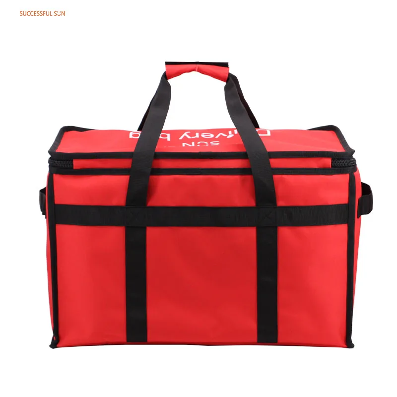Wholesale Custom Reusable Take-out Insulated Pizza and Food Delivery Bag with 4 Cups Holders Cooler Tote Bag factory