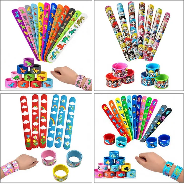 FAMA Manufacturer Custom Pattern Sublimation Ruler Kids Slap Bracelet Silicone Wrist Band Wristband Slap Bracelets for Kids
