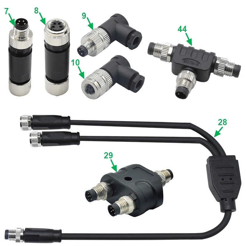 Hot Sale 4 Pin Female Socket Panel Mount IP67 Circular Connector Male Female Plug Waterproof M8 Connector