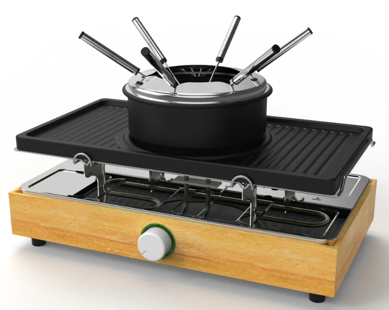 Indoor Grills New Raclette Grill With Fondue Set Buy Fondue Stone