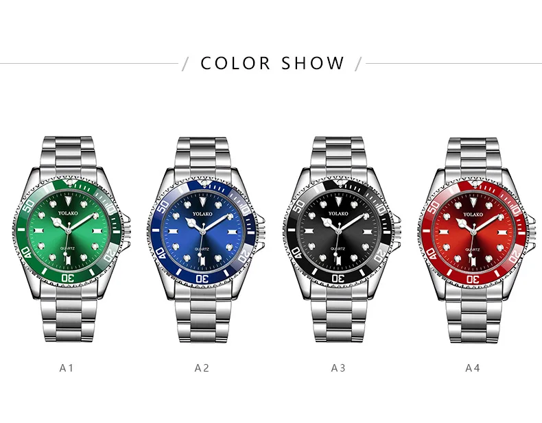 2024 Luxury Classic Men Watches Men Fashion Sport Watches YOLAKO Stainless Steel Date Analog Quartz Watch Reloj Hombre