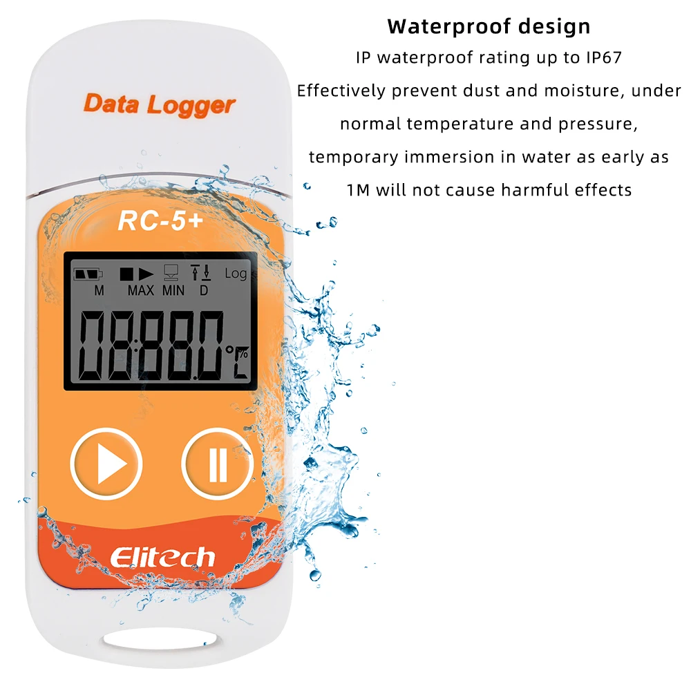Elitech RC-5 Digitale PDF USB Temperatuur Datalogger Herbruikbare Recorder Koelkast Thermometer 32000 Punten Hoge Nauwkeurigheid