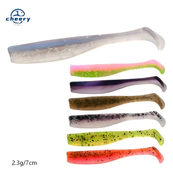 Cheery Wholesale 6pcs/bag Soft TPR 7cm 2.3g Bait Trout T Tail Silicone Artificial Plastic Saltwater Freshwater Fishing Lures – Soft Lure – view 2