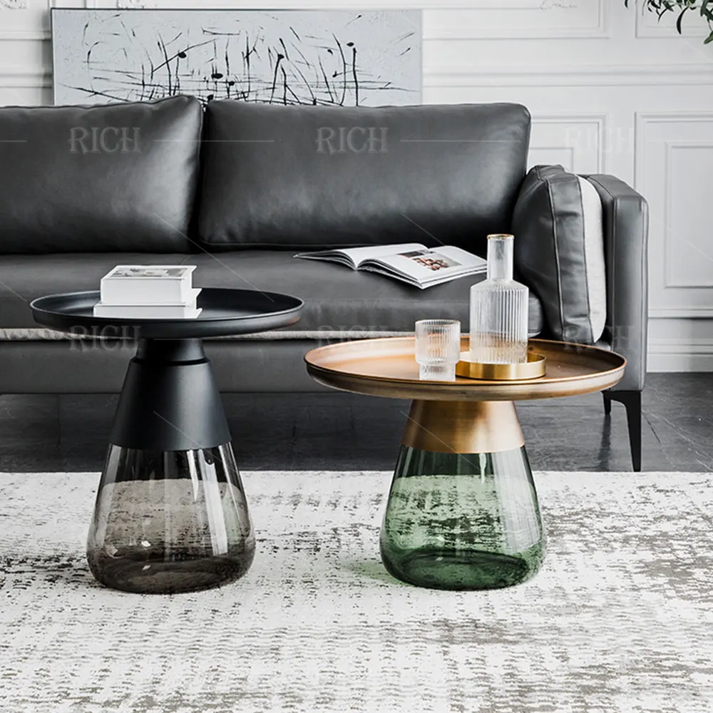 Möbel Im Nordischen Stil Sofa Beistell Tisch Luxus Niedriger Runder Couch Tisch Moderner Couch Tisch Aus Gehärtetem Glas