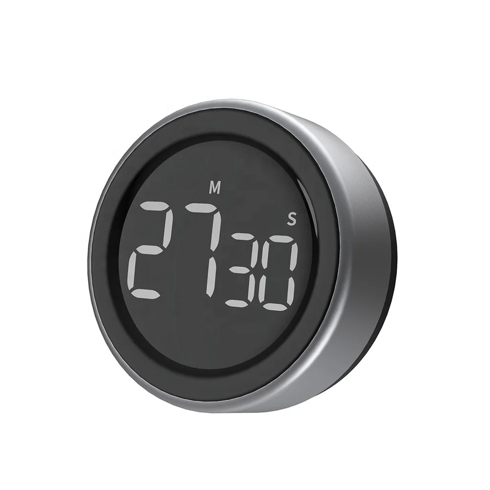 Circular LED Digital Knob Countdown Timer Swivel Adjustment Duration Kitchen Cooking Calculagraph