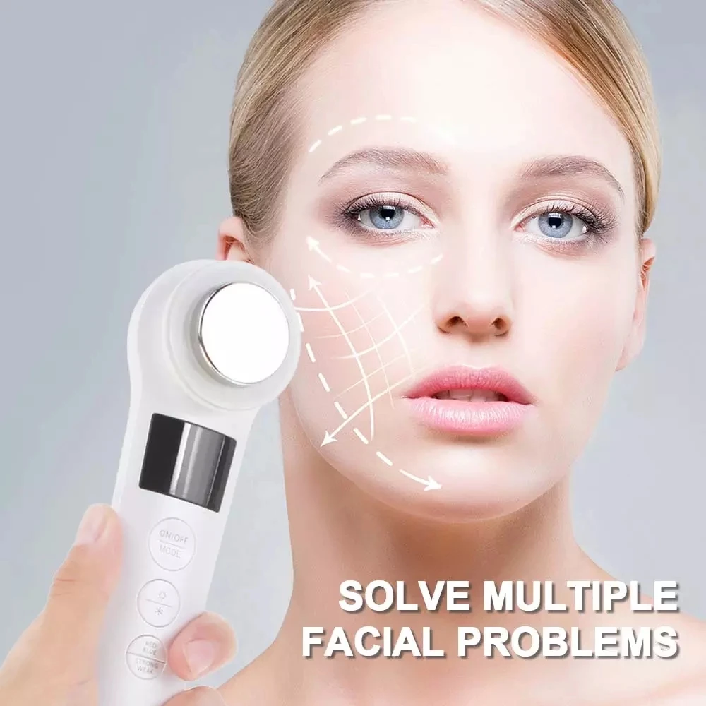 Multifunctional Led Light Facial Beauty Care Face Massage Hot And Cool ...