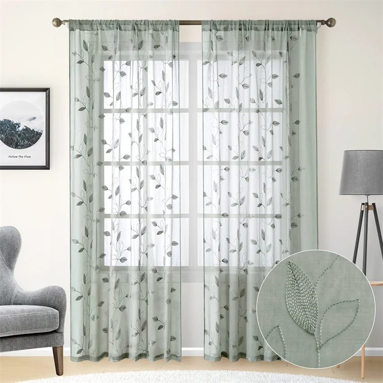 Mesnt Tende Grigie Trasparenti, Colore solido Semi trasparente tenda per camera da letto/soggiorno in Poliestere, Grigio-Asta, 140x215cm (LxA