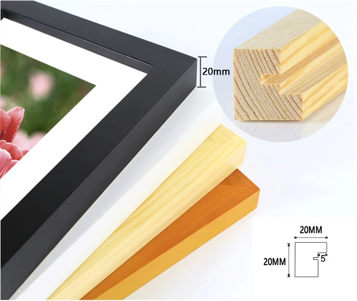 13 Colors Black White Pink Blue Brown Oak Solid Pine Wood Frame A0 A1 ...