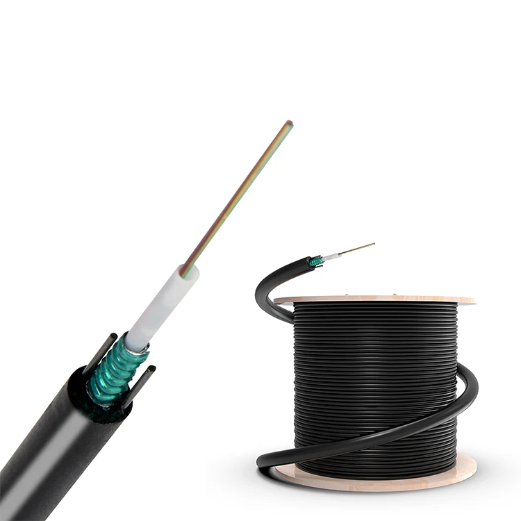 GYXTW 4 6 12 24 Core Outdoor Fiber Optic Cable Steel Wire Single Mode Optical Fibre Fiber Cable