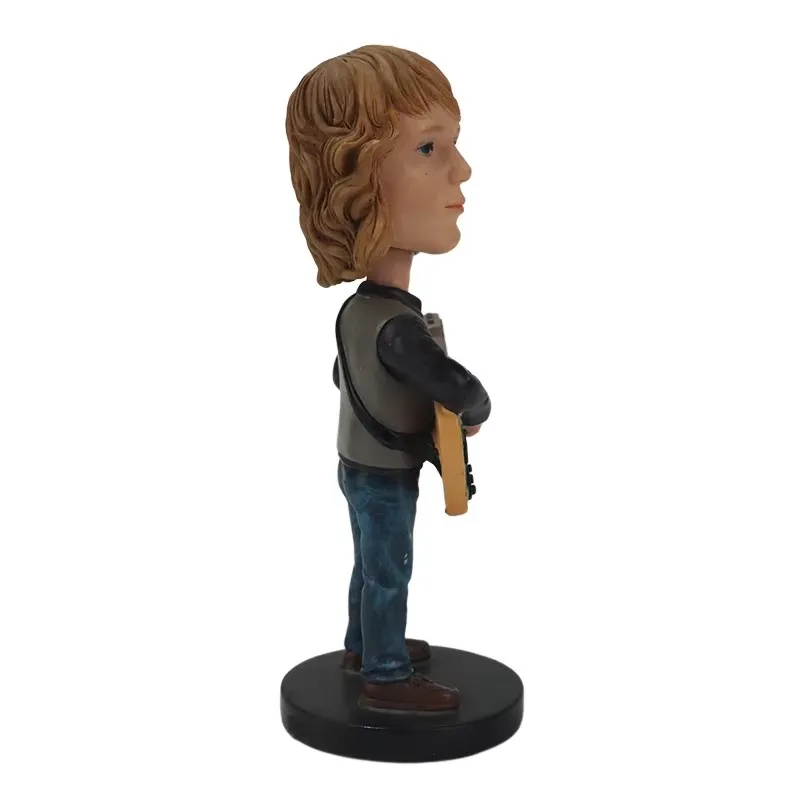 Custom Resin Figure Bobble Head Rock Music Guitar Star Figurine Bobblehead Children's Home Desk Decorative Gift