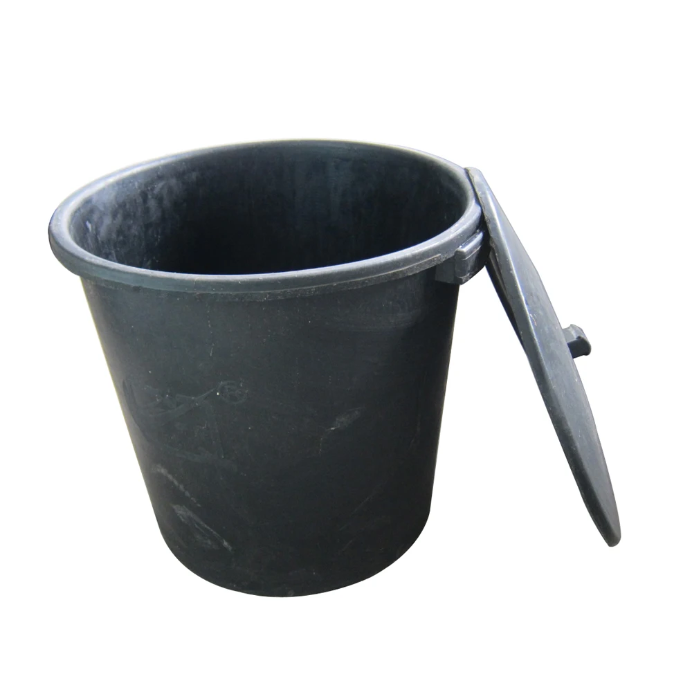 Recycled Tyre Rubber Dustbin Bucket with Lid 70L