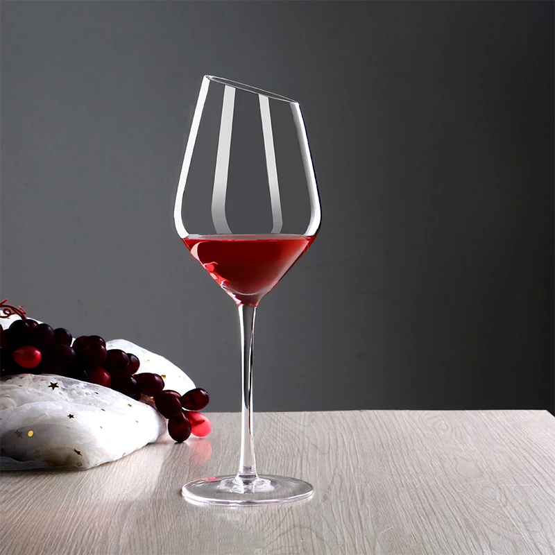 High Quality Personalised 480 ml Lead Free Crystal Glass ultra Thin Wedding Flute champagne Bulk Slanted Wine Glasses