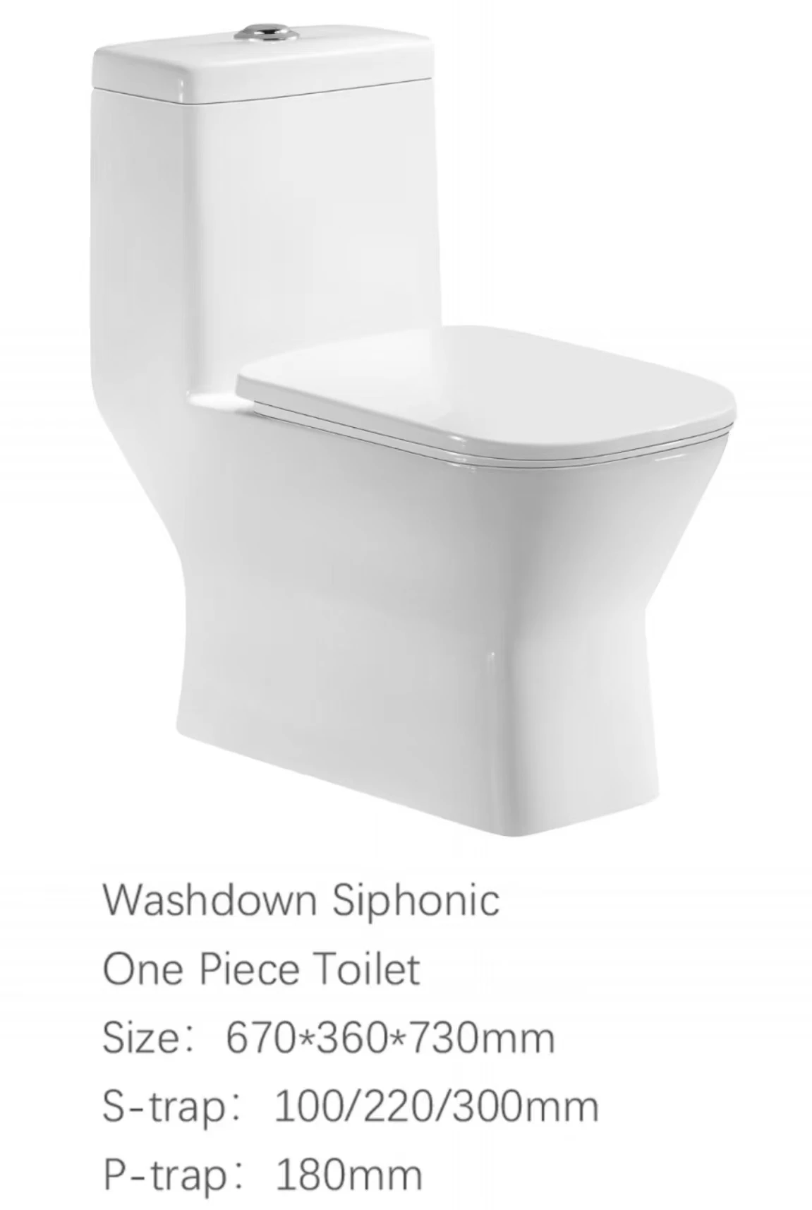 Manufacturer 1-pcs Toilets Inodoro Siphonic Porcelain Elongated Flush Toilet Bowl Chaozhou Square WC details