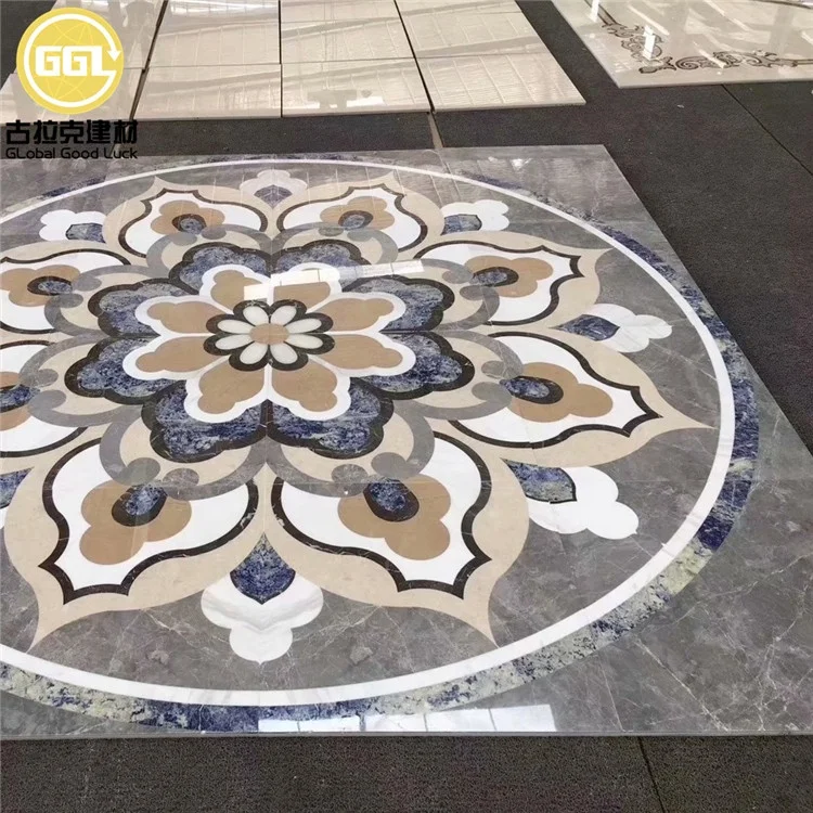 China factory marble medallion waterjet tile floor inlay medallions