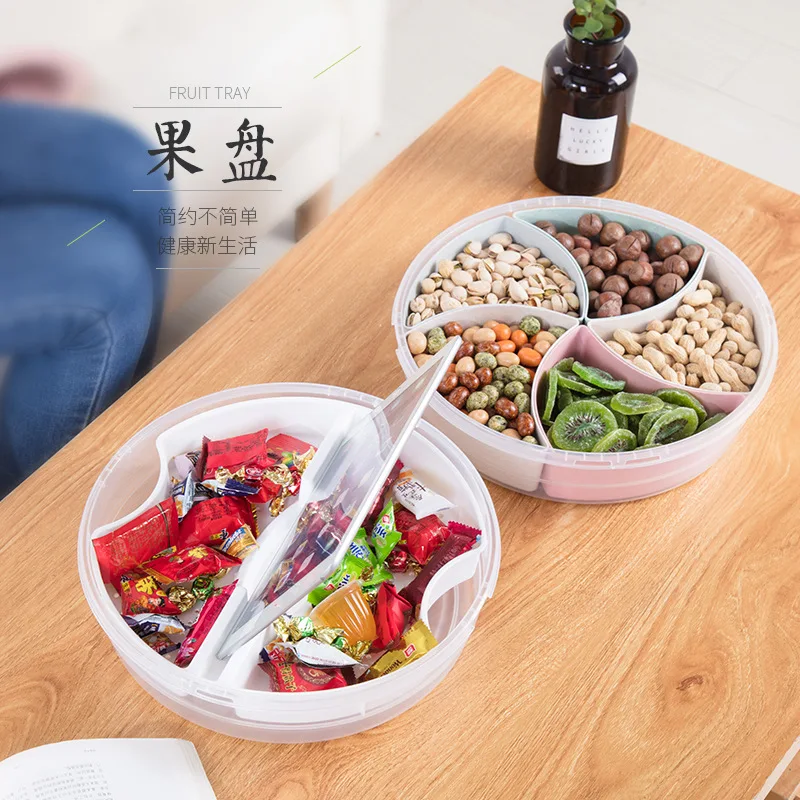Multifunctional Plastic Fruit Veggie Tray with Lid