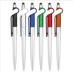 3-in-1 Multi-Function Stylus Ballpoint Pen Touch Screen Pen 0.5mm Phone Holder Novelty Custom Logo Support Gift