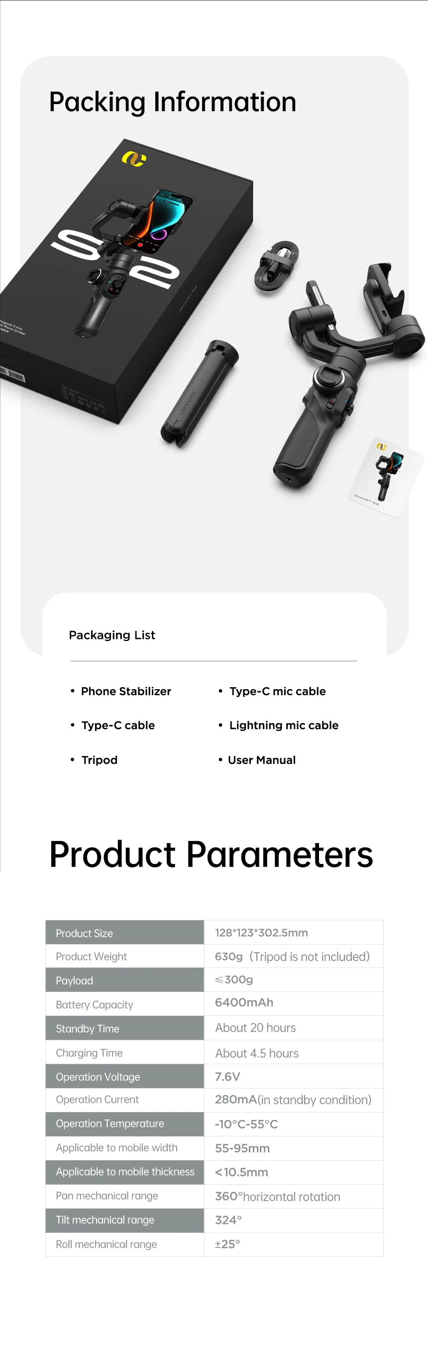 Aochuan M2 Pro – Stabilisateur Smartphone 4-en-1 Avec Suivi IA Du Corps, Perche Selfie, Trépied & Lumière RGB Magnétique – Idéal Vlogging TikTok YouTube Instagram