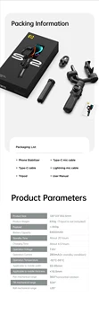 AoChuan Smart S2 3-Axis Handheld Smartphone Gimbal Stabilizer YouTube Video Vlog Tripod for IPhone Android Samsung Galaxy product image