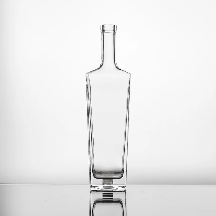 Blue Label square clear Rum Alcohol 750ml Glass Liquor Bottle