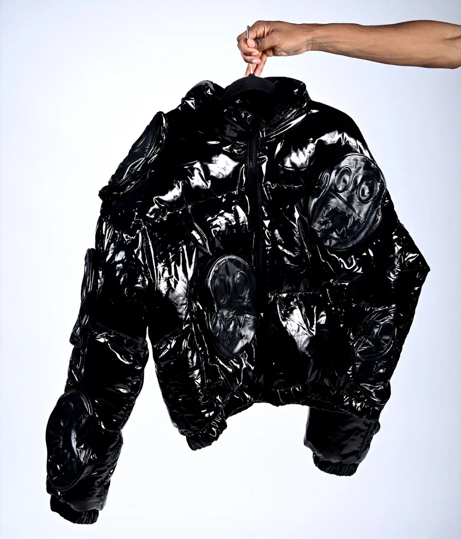 Custom OEM Service Winter Jackets Men Windproof Oversized Padded Zip up Bubble Shiny Puffer Jacket