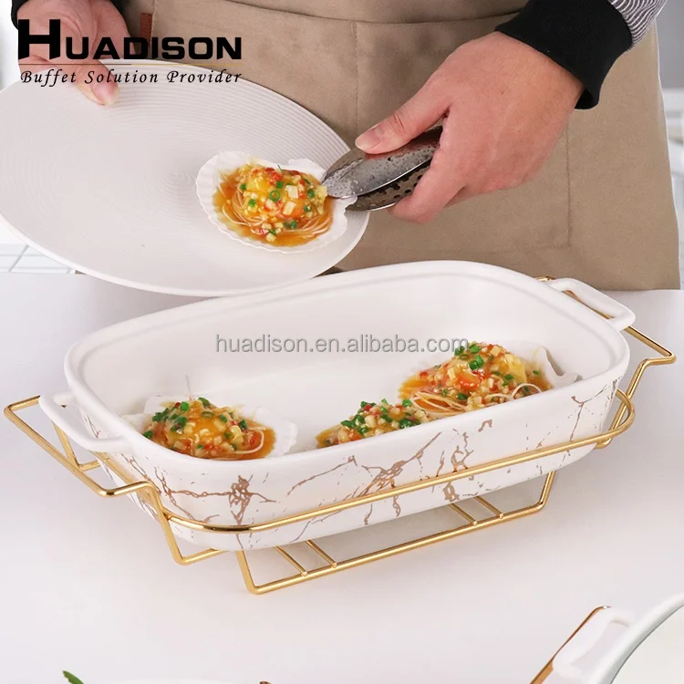 Huadison Custom High Grade Marble Style Decorative Food Heating Ceramic