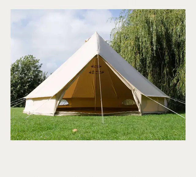 3/4/6/7/8M Outdoor Canvas Cabin Bell Tents Waterproof 4 Season Luxury Camping Glamping Tent