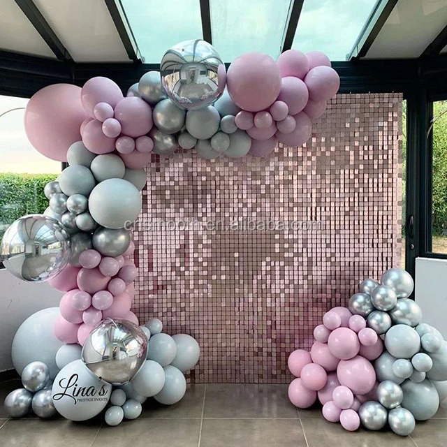 Rose Gold Party 3d Shimmer Wall Backdrop Decor Sequins Panel for Outdoor