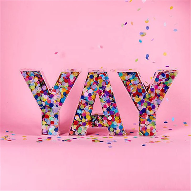 Hot Yay Clear Acrylic Letters Candy Storage Box Party Decoration Custom