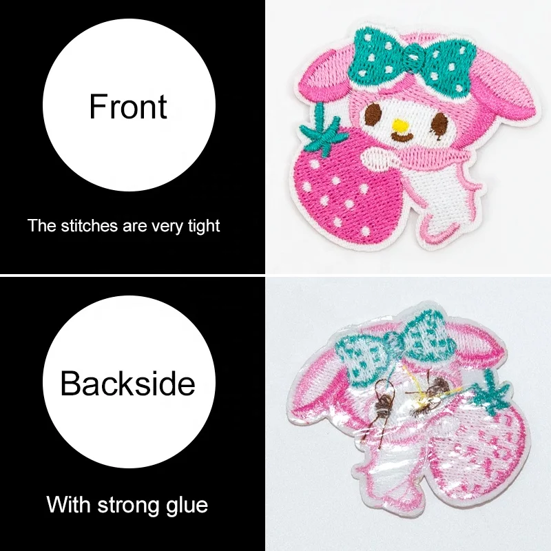 New Arrival Ready to Ship Hello Patches Embroidery Iron on Mini Cute Kitty Patch for Clothing Bags Garments