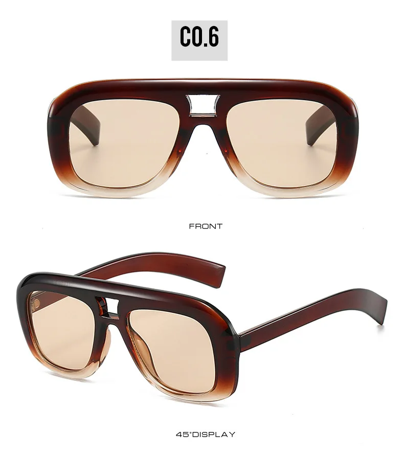 Oversized Women's Sunglasses With Double Bridge Uv400 Protection_voghion.com