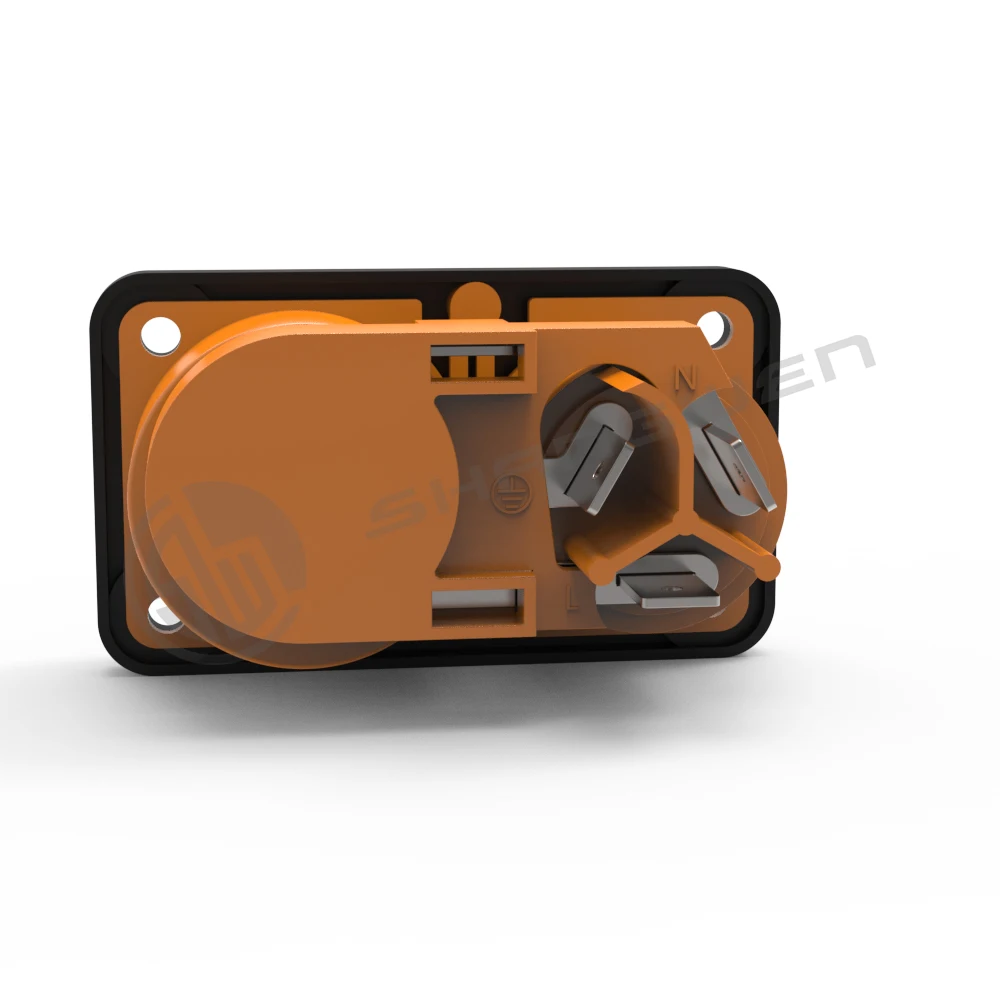 IP65 Outdoor Triple Core 2-in-1 Electrical Connection Lockable PowerCON TRUE1 Chassis Connector with Male Female Pins