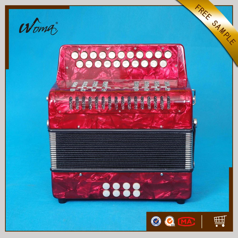 High Grade 23K8B Diatonic Celluloid Button Accordion With Cagnoni Reeds