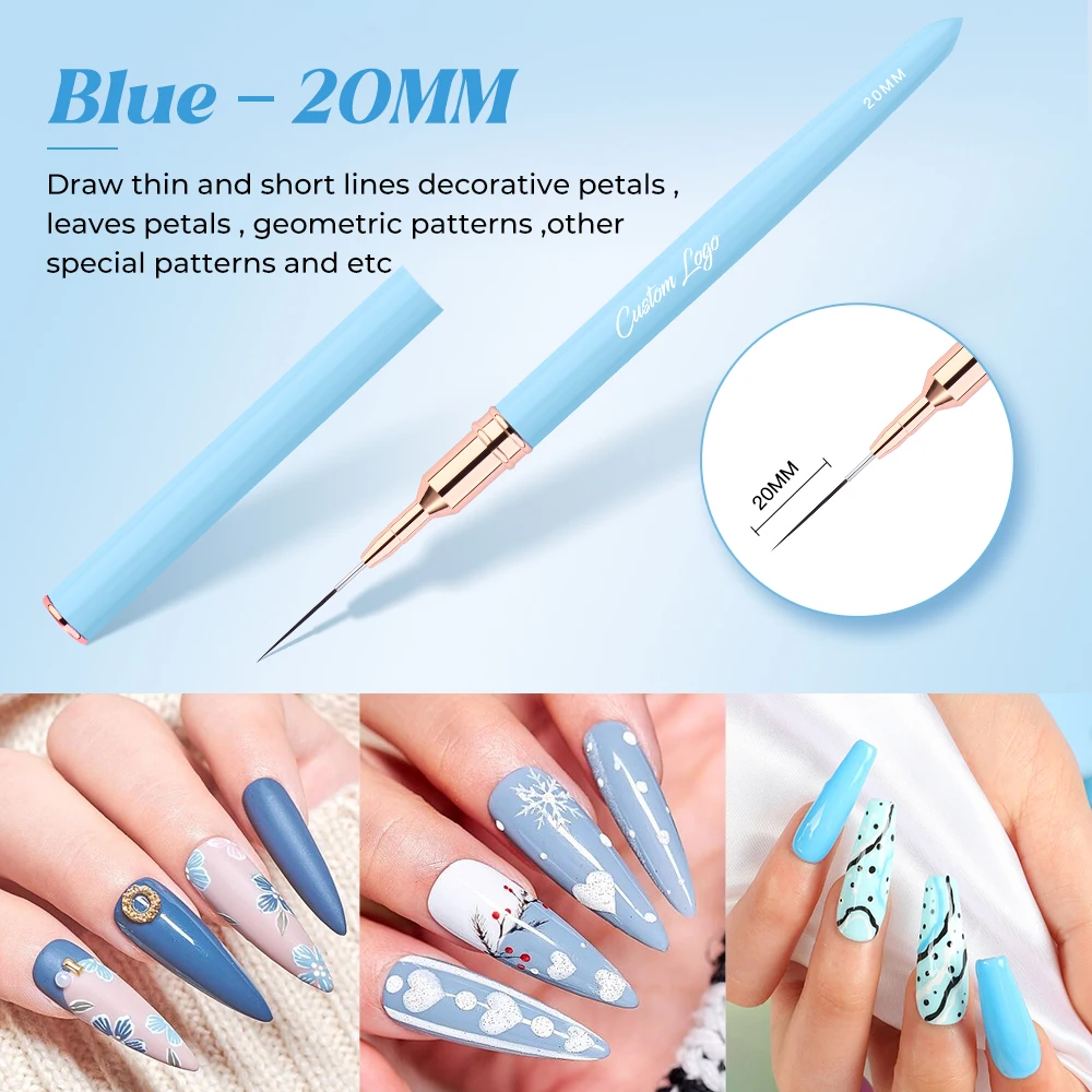 5 цветов в 1 наборе кисти для ногтей с индивидуальным логотипом супертонкий лайнер 7 мм 9 15 20 25 набор кистей ногтевого